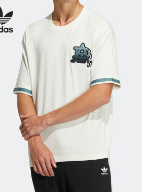 Adidas/阿迪达斯正品三叶草MC BADGE TEE 情侣运动休闲短袖HS2016