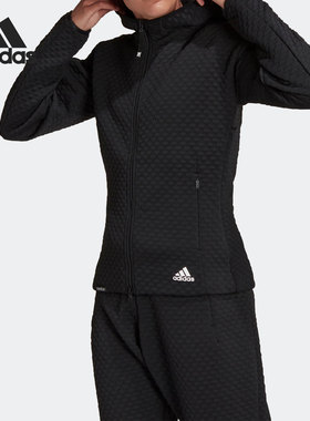 Adidas/阿迪达斯正品新款女子运动休闲训练连帽衫夹克外套GT3719