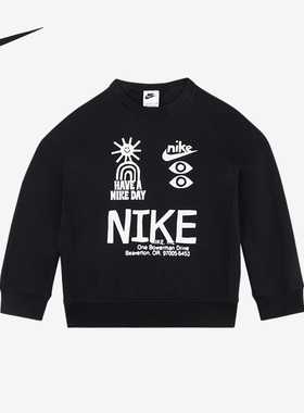 Nike/耐克正品新款大童运动圆领长袖印花卫衣DQ8821-010