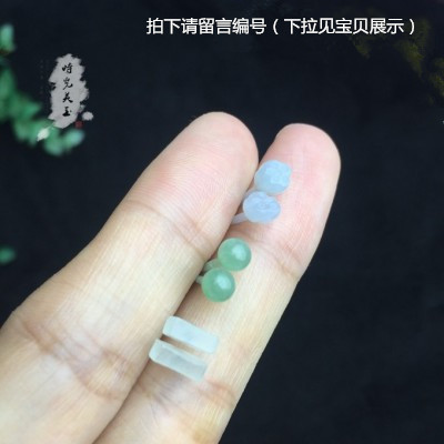 送证书！手工雕刻天然A货全翡翠玉石一体冰种满绿蓝水耳钉耳饰 珠宝/钻石/翡翠/黄金 耳饰 原图主图