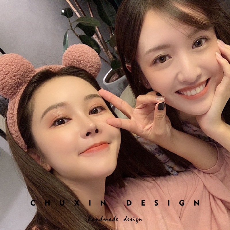 毛绒绒甜美风百搭韩国压发头箍