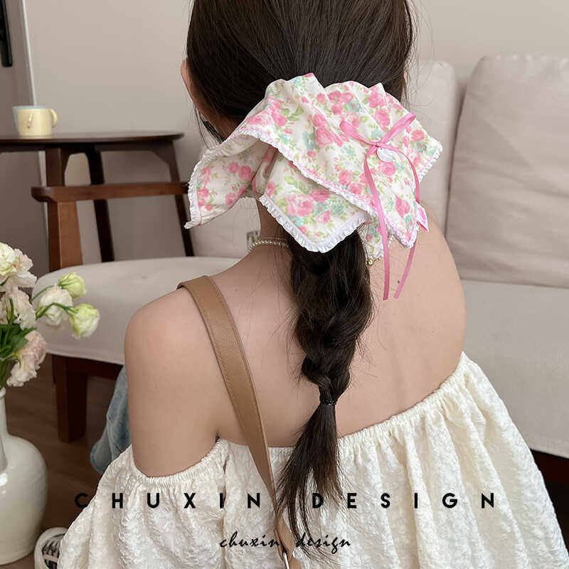 法式浪漫田园小碎花文艺方巾发圈气质复古蝴蝶结马尾发圈发绳头饰,饰品/流行首饰/时尚饰品新,发饰,淘宝优惠券,粉丝福利购,淘宝优惠卷