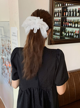 MONA同款超大网红蕾丝发圈大肠圈女高级感时髦马尾扎头绳皮筋韩国