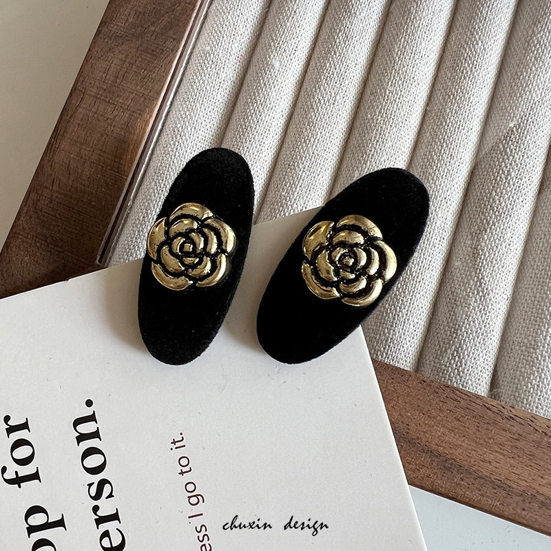 初心cx边夹日韩植绒山茶花刘海夹