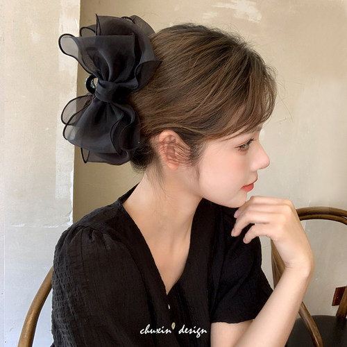 初心cx抓夹轻纱蝴蝶结发夹鲨鱼夹