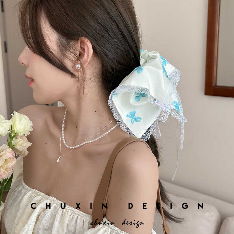 薄荷曼波绿发圈蕾丝大肠圈