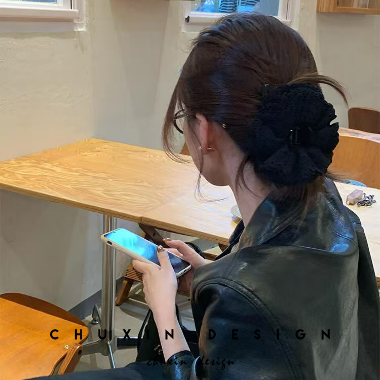 钟楚曦同款高端蕾丝精致抓夹轻奢法式氛围感后脑勺盘发鲨鱼夹发夹