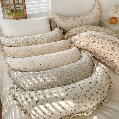 棉麻长条月亮抱枕超软多功能