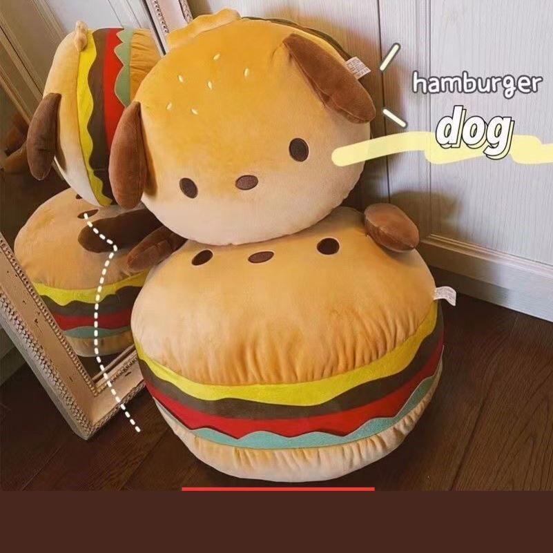 超软大号小狗汉堡包抱枕公仔狗狗抱睡陪伴玩偶毛绒玩具生日礼物女