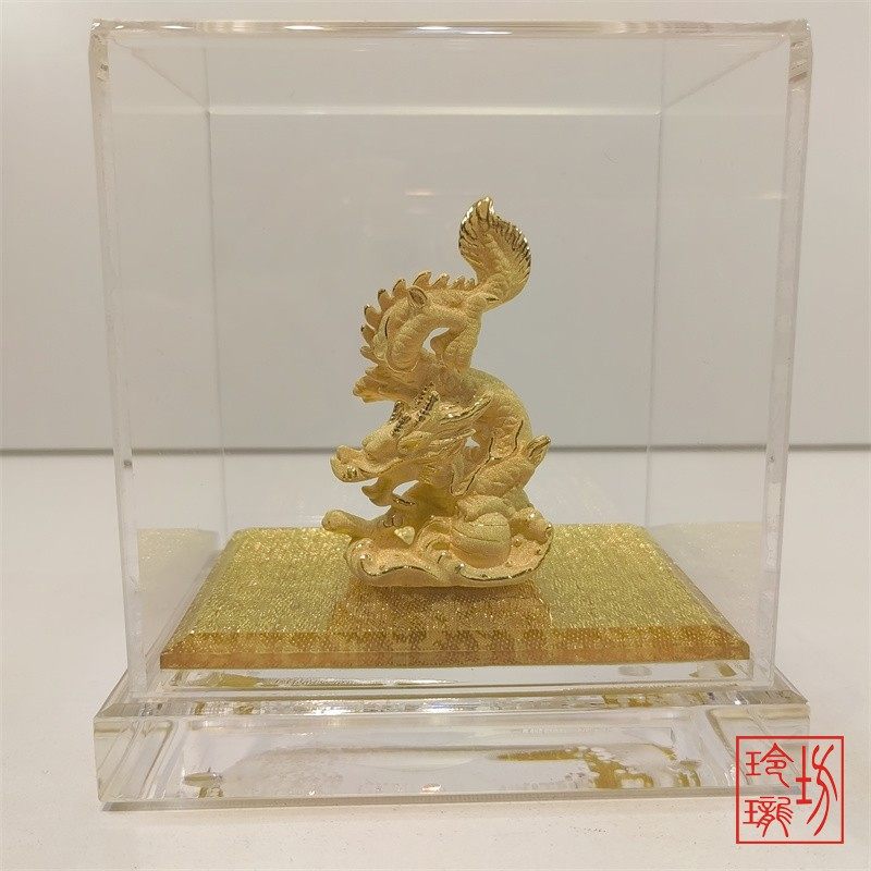 绒沙金黄金摆件生日十二生肖龙电视柜金银动物工艺品招财桌面祝福