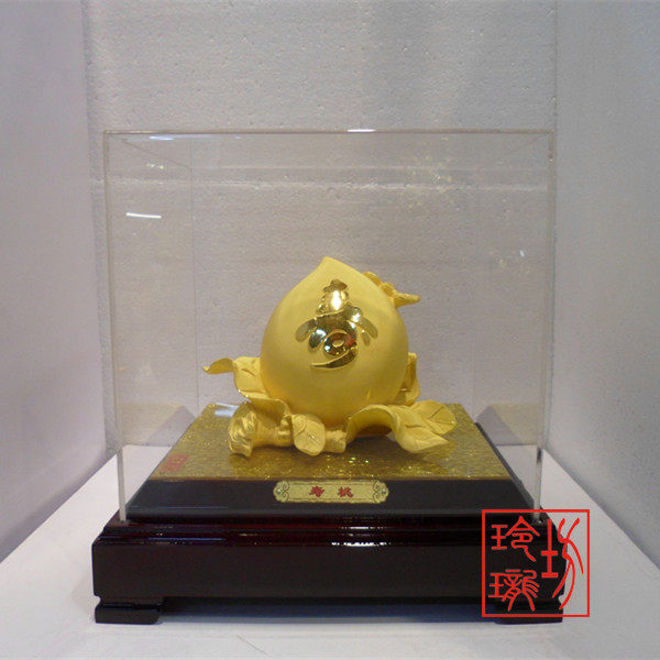 绒沙金礼品 黄金摆件 家居摆件 贺寿礼品 福寿桃 福寿金桃 寿桃