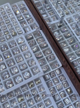 颖颖爆闪东洲星锆火彩镀底锆石鸽子蛋冰糖肥方美甲锆石指甲配饰钻