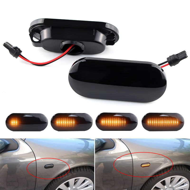 适用大众新桑塔纳3000/志俊 高尔夫4LED流水侧边灯叶子板灯转向灯