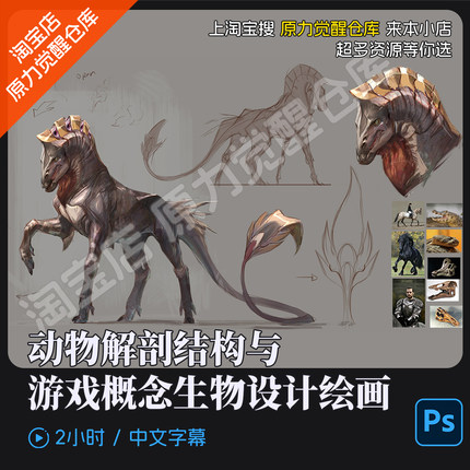 动物解剖结构与CG游戏概念生物设计绘画