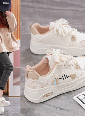 2025春季小白鞋新款韩版ins女学生厚底增高运动板鞋休闲街拍P308