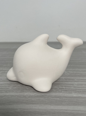 景德镇小动物素坯陶艺馆手工diy绘画专业陶瓷半成品海豚小摆件