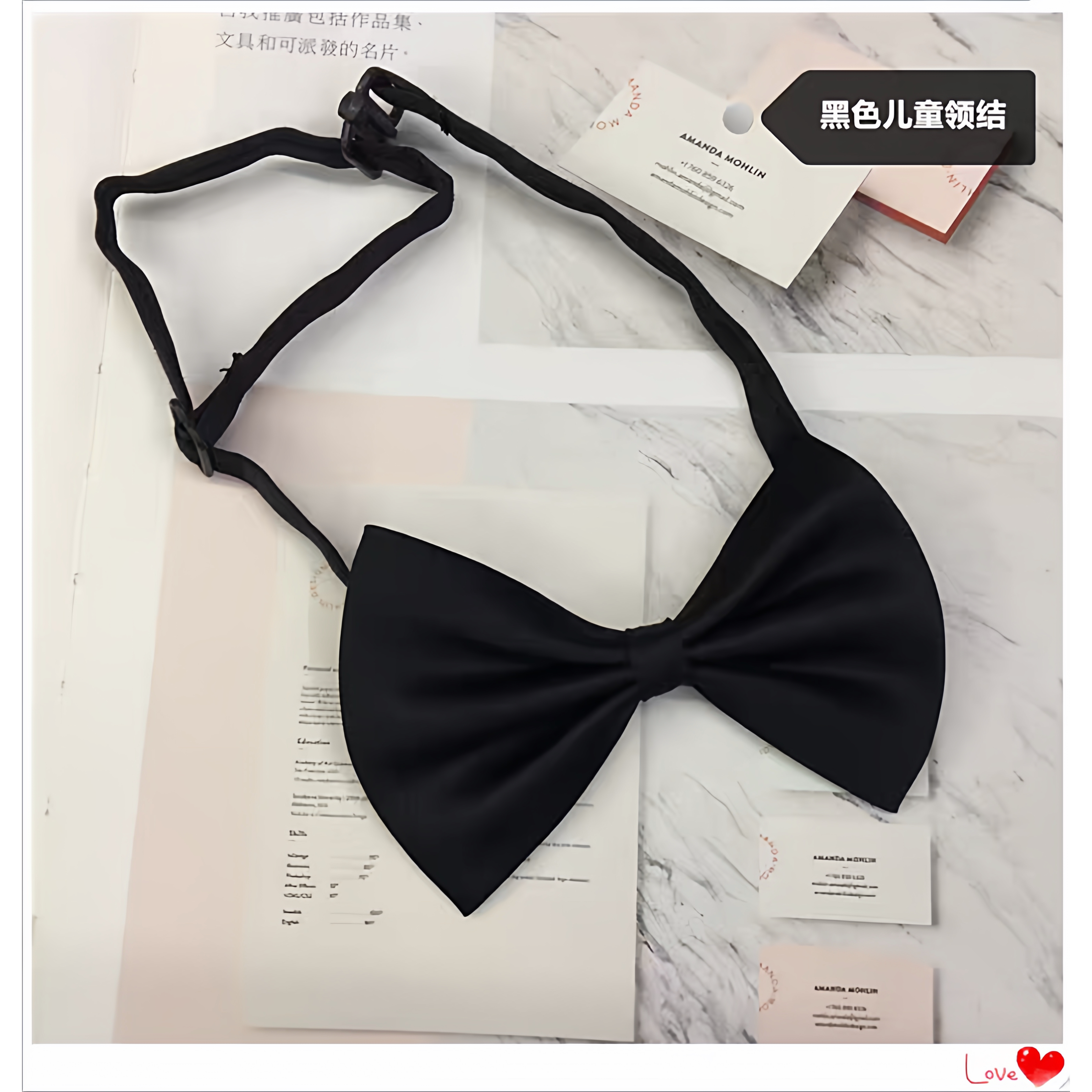 小黑色领结批发纯色结婚红色黑色男童团体学生女士儿童演出蝴蝶结