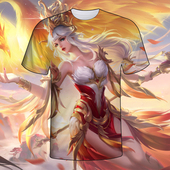 王者荣耀王昭君凤凰于飞衣服印花短袖 夏男女T恤中学生青少年上衣