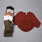 带胸垫运动长袖 女高颜值健身速干紧身上衣普拉提训练瑜伽服秋冬