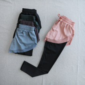 子显瘦吸汗跑步打底裤 速干裤 弹力修身 高腰吸汗健身假两件运动长裤