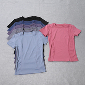 瑜伽服女速干上衣网红紧身短袖 T恤 款 跑步装 备健身房运动夏季