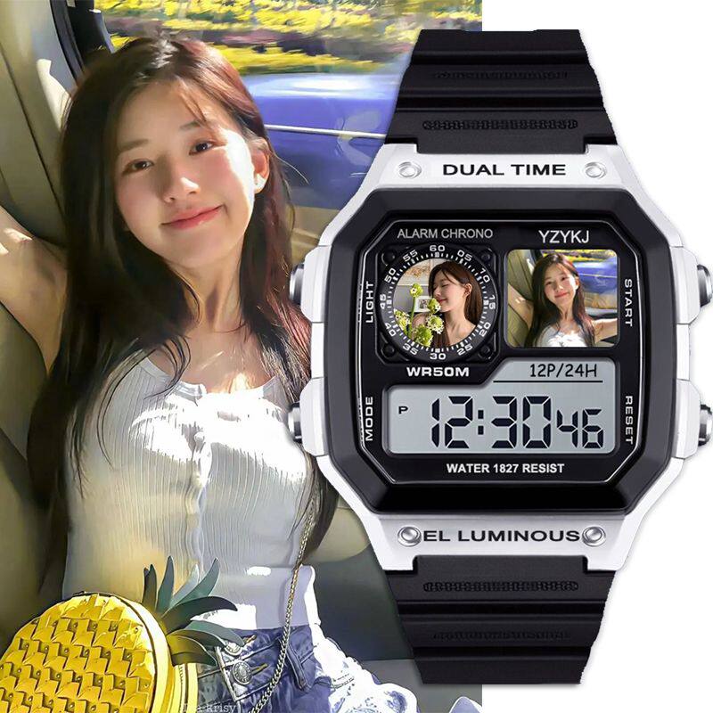 赵露思学生手表儿童初中生电子表闹钟计时腕表ins高颜值明星周边