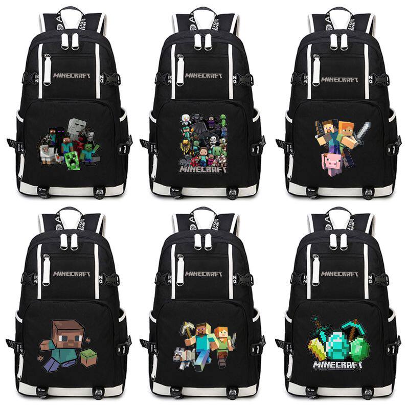 我的世界书包Minecraft末影人小黑游戏动漫周边背包男女生双肩包