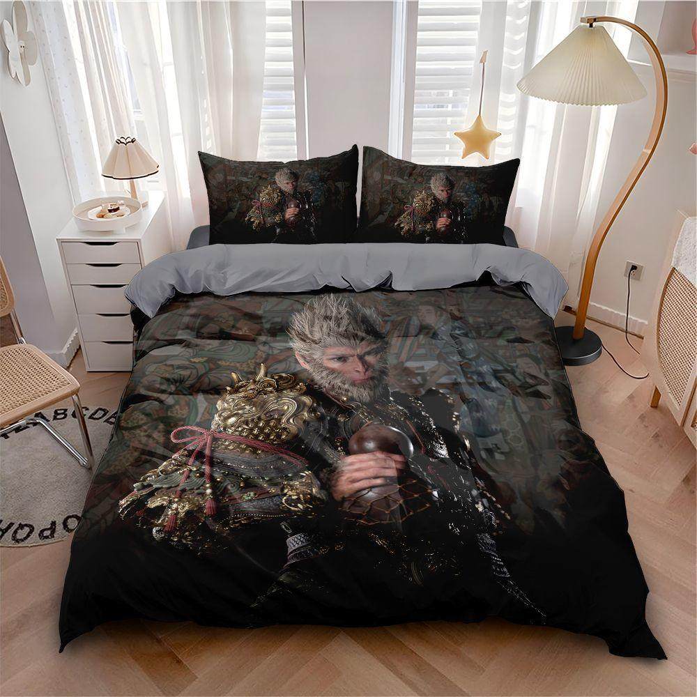 2024黑悟空被套印花四件套3D印花二次元学生宿舍个性床上用品床单