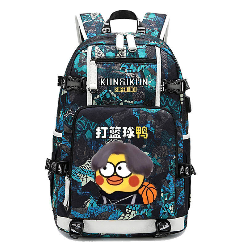 2024蔡徐坤书包鸡你太美同款背包小黑子大容量学生ikun双肩包帆布