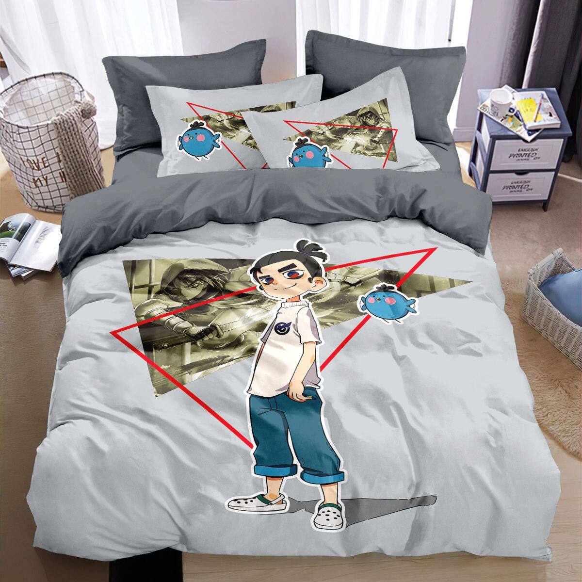 2024龙年刺客伍六七全棉被套四件套二次元卡通儿童房家居床上用品