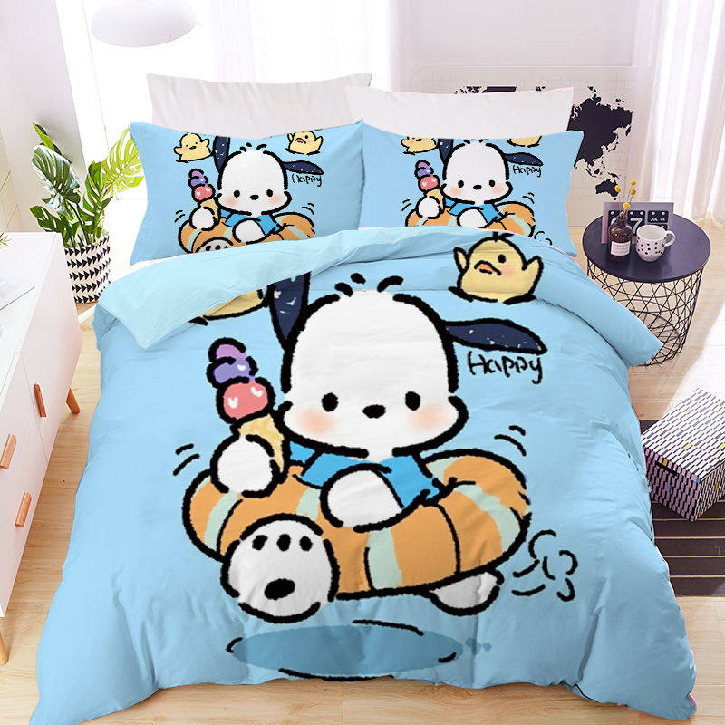 卡通儿童帕恰狗全棉四件套少女心可爱女生卧室床纯棉被套单三件套