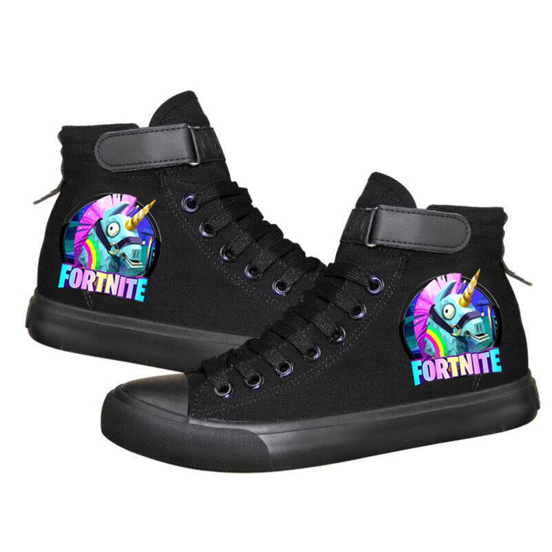 2024新品爆款堡垒之夜fortnite游戏 高帮帆布鞋新款印花男女鞋情