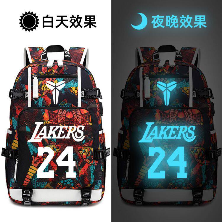 2024科比黑曼巴纪念致敬24号篮球印花双肩包男运动背包学生书包潮