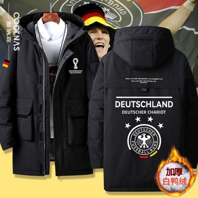 2022卡塔尔世界杯德国队球服诺伊尔穆勒足球羽绒服秋冬中长款外套