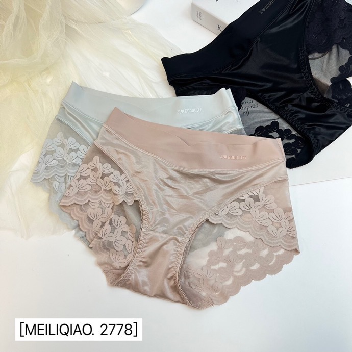 精品三条装魅丽翘蕾丝格调内裤女性感高腰蕾丝包臀三角裤女防夹臀