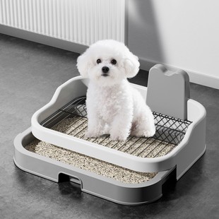 狗厕所超大号防外溅斜口高围栏铁网狗砂盆中小型犬防踩屎排便尿盆