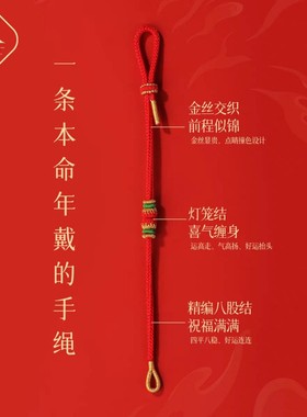 2026普陀山2026太岁红绳手链女马本命年红绳编织绳红色手绳男礼物
