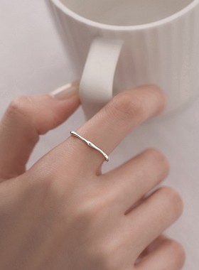 2026摩登风尚！不规则波浪银色开口戒指个性出圈简约时尚大气展风