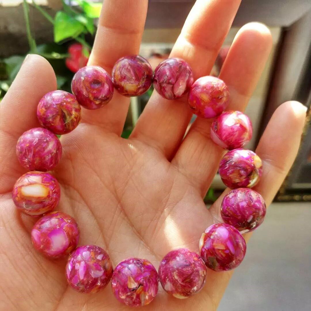 天然鲍鱼壳手链贝壳母贝圆珠鲍鱼贝手串佛珠文艺男女款饰品