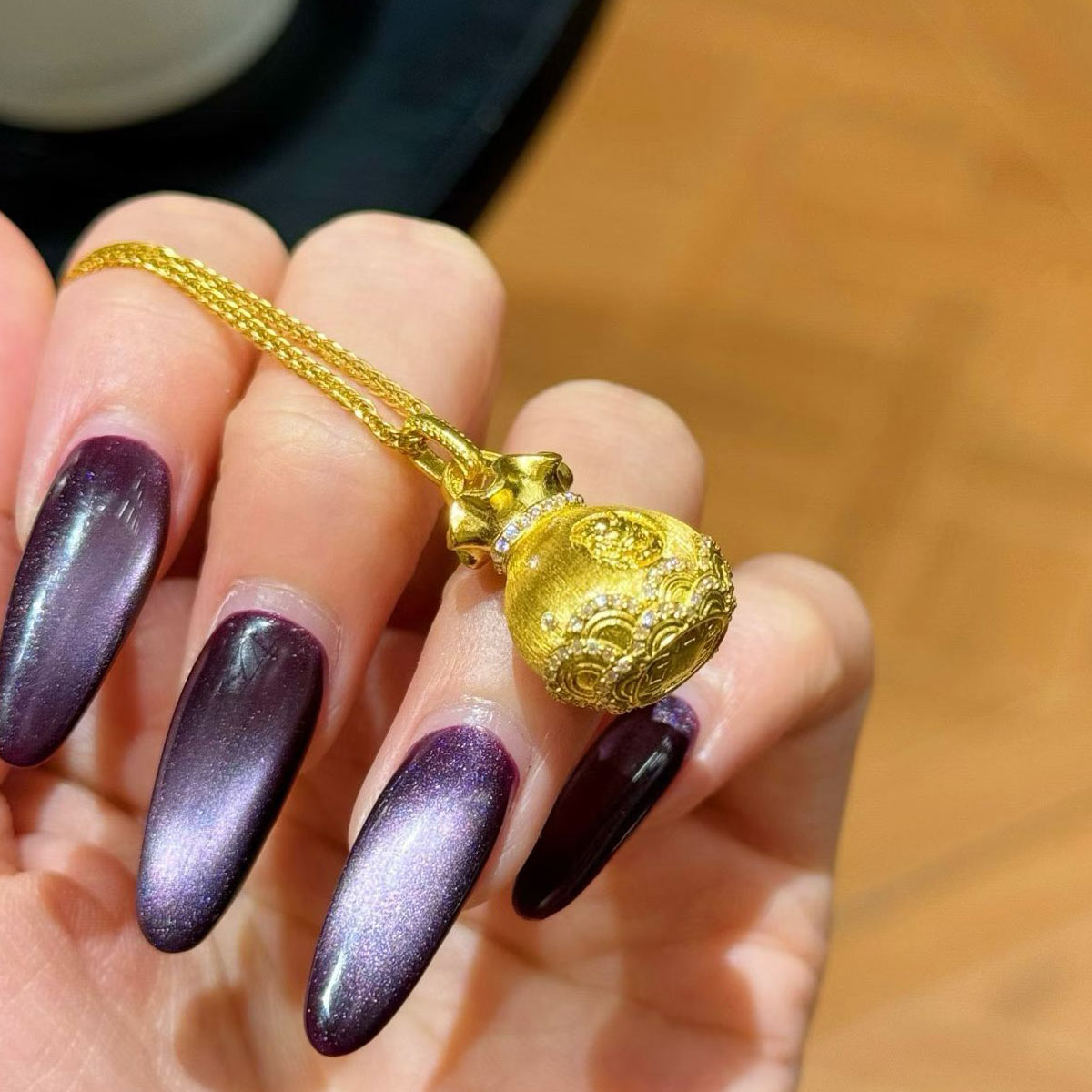 足金福袋吊坠复古国风新款