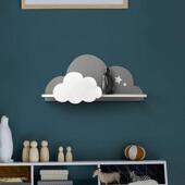 儿童房云朵置物架房间创意ins墙面娃娃架北欧墙上装 饰搁板装 饰架