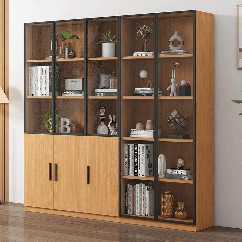 实木书柜带玻璃门展示柜轻奢高档儿童书架落地置物架一体整墙定制,住宅家具,组合书柜,淘宝优惠券,粉丝福利购,淘宝优惠卷