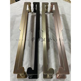 有无框玻璃门把手LOGO定制长拉手中式仿古大门拉手木门推拉门黑色