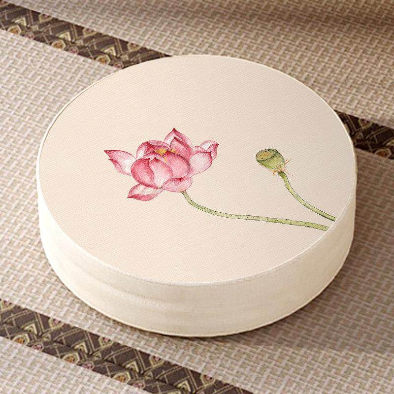 荷花蒲团飘窗中式禅修打坐垫榻榻米棉麻布艺加厚圆形垫地上拜拜垫,居家布艺,蒲团,淘宝优惠券,粉丝福利购,淘宝优惠卷