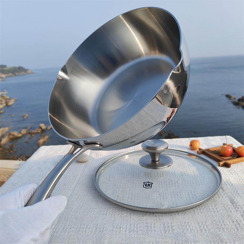 伦凯18-10三层钢小资锅炒菜锅炖煲汤锅多用平底煎锅电磁炉无涂层,厨房/烹饪用具,炒锅,淘宝优惠券,粉丝福利购,淘宝优惠卷