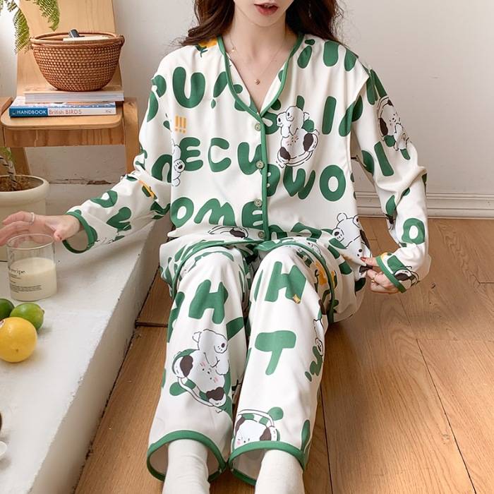 现货春夏月子服仿棉孕妇睡衣套装家居服套装