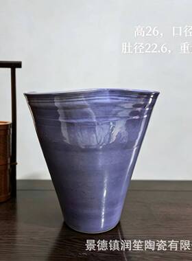简约陶瓷种植花盆蝴蝶兰发财树蕙兰花盆网红托特大口花器阳台庭院