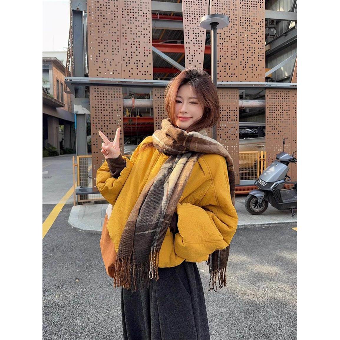 甜美风短款保暖棉服外套女冬季宽松显瘦小众百搭减龄上衣