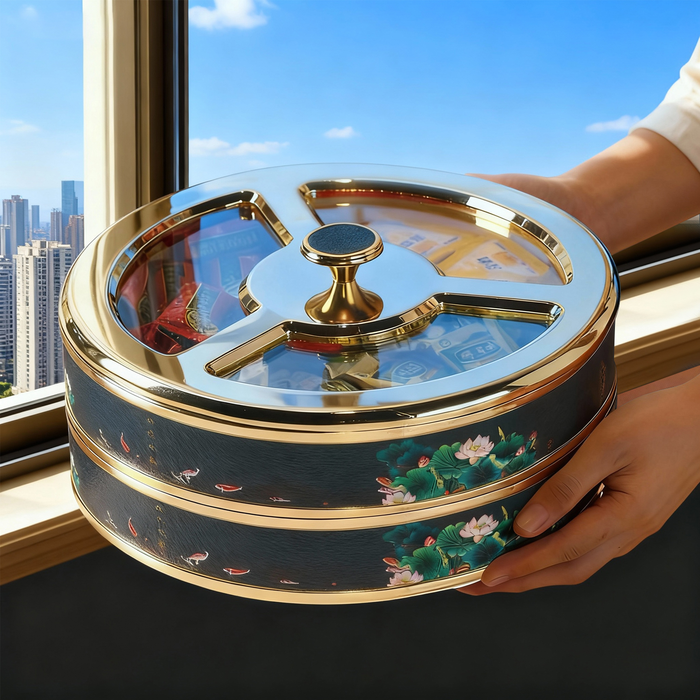 轻奢合金零食收纳果盘