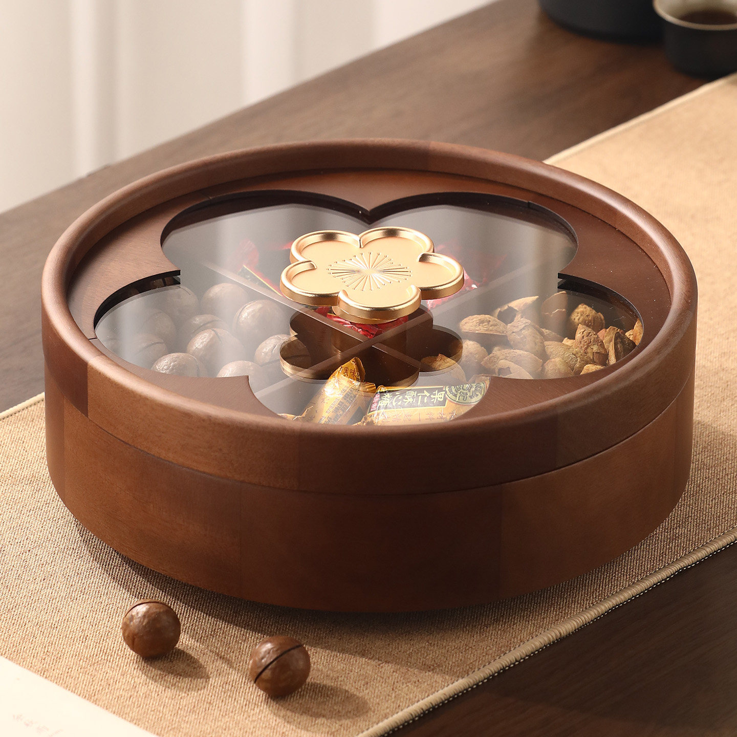 【高颜值】实木高端精致果盘